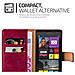 Custodia Compatibile Con Nokia Lumia 1020 In Rosso Vinaccia - Coperchio Protettiva Con Chiusura Magnetica, Funzione Stand E Tasca Per Le Carte - Foto miniatura 5