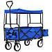 Carrello Pieghevole a Mano con Tettuccio in Acciaio Blu - Foto miniatura 1
