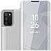 Custodia Compatibile Con Samsung Galaxy A02s Eu In Agata Argento - Clear View Specchio Coperchio Protettivo Con Funzione Di Supporto Protezione A 360 Gradi - Foto miniatura 1