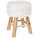 Taboret Per Sedersi Con Piccolo Tacco A La Pelliccia, Habitat Universale In Colore Bianco. - Foto miniatura 1