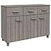 Credenza Grigio Chiaro 113x40x80 Cm In Legno Massello Di Pino - Foto miniatura 2