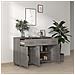 Credenza Grigio Chiaro 113x40x80 Cm In Legno Massello Di Pino - Foto miniatura 3