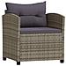 Set Divani Da Giardino 3 Pz Con Cuscini In Polyrattan Grigio - Foto miniatura 3