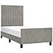Giroletto Con Testiera Grigio Chiaro 100x200 Cm In Velluto - Foto miniatura 3