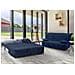Divano Letto Alisee, Divano A 2 Posti, 100% Made In Italy, Sofà Soggiorno Con Apertura A Carrello, In Tessuto Imbottito, Con Cuscini Inclusi, Cm 125x90h85, Blu - Foto miniatura 1