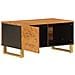 Tavolino Da Salotto Marrone E Nero 80x50x40 Cm Legno Di Mango - Foto miniatura 3