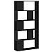 Libreria 5 Ripiani Nera 80,5x23,5x162,5cm In Legno Multistrato - Foto miniatura 2