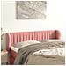 Testiera Ad Orecchio Rosa 147x23x78/88 Cm In Velluto - Foto miniatura 1