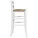 Sgabello Da Bar In Legno Bianco Con Seduta In Paglia H 67 Cm - Foto miniatura 3