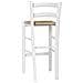 Sgabello Da Bar In Legno Bianco Con Seduta In Paglia H 67 Cm - Foto miniatura 4