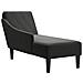 Sdraio Con Cuscino E Bracciolo Destro In Tessuto Nero - Foto miniatura 1