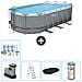 Piscina Fuori Terra - Ovale - 549x274x122 Cm - Grigio - Include Accessori Coordinati Cb29 - Foto miniatura 1