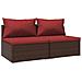 Set Divani Da Giardino 2 Pz Con Cuscini In Polyrattan Marrone - Foto miniatura 1