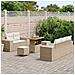 Set divano da giardino 8 pezzi con cuscini in rattan beige, polirattan acacia,  Set da pranzo da giardino 3 pezzi con cuscini in rattan beige, polirattan acacia - Foto miniatura 3