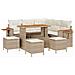 Set Divano Giardino 9 Pezzi con Cuscini Beige Polyrattan Acacia,  Set da Pranzo Giardino 4 Pezzi con Cuscini Beige Polyrattan Acacia - Foto miniatura 1