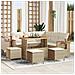 Set Divano Giardino 9 Pezzi con Cuscini Beige Polyrattan Acacia,  Set da Pranzo Giardino 4 Pezzi con Cuscini Beige Polyrattan Acacia - Foto miniatura 2