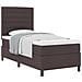 Letto con rete a molle e materasso marrone scuro 90x200 cm Tessuto - Foto miniatura 1