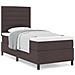 Letto con rete a molle e materasso marrone scuro 90x200 cm Tessuto - Foto miniatura 4