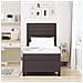 Letto con rete a molle e materasso marrone scuro 90x200 cm Tessuto - Foto miniatura 5