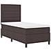 Letto con rete a molle e materasso marrone scuro 90x200 cm Tessuto - Foto miniatura 6