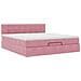 Pouf Letto con Materasso e LED Rosa 180x200cm in Velluto - Foto miniatura 5