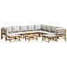 Set Salotto da Giardino 11pz con Cuscini Grigio Chiaro Bambù - Foto miniatura 3