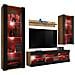 Komodee, Set Di Mobili Porta TV Tivoli Medio RTV, Wotan /Black, LED RGB, Larghezza 245 cm x Altezza 159 cm x Profondità 35 cm, Per soggiorno, Camera da letto - Foto miniatura 1