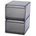 Organizzatore Shoecase Premium Due Pezzi Per Conservare Scarpe Design Impilabile Materiale Resistente Finestra Trasparente Colore Grigio Facile Da Pulire - Foto miniatura 4