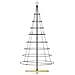 Albero a Cono di Natale con supporto Nero 210 cm Acciaio - Foto miniatura 5