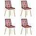 Sedia TYRA - Elegante design rivestito in velluto rosa x 4 - Foto miniatura 1