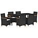 Set da Pranzo per Giardino 7 pcs Nero polyrattan - Foto miniatura 1