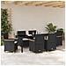 Set da Pranzo per Giardino 7 pcs Nero polyrattan - Foto miniatura 4