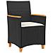 Set da Pranzo per Giardino 7 pcs Nero polyrattan - Foto miniatura 6