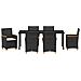 Set da Pranzo per Giardino 7 pcs Nero polyrattan - Foto miniatura 7