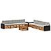 Set di divani da esterno 9 pcs Naturale e Grigio Chiaro - Foto miniatura 1