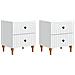 Armadio da Notte con cassetto 2 pcs Bianco 43 x 34,5 x 48 cm - Foto miniatura 1
