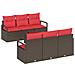 Set Divano da Giardino 7 pcs Beige e Rosso polyrattan - Foto miniatura 1