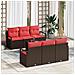 Set Divano da Giardino 7 pcs Beige e Rosso polyrattan - Foto miniatura 2