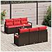 Set Divano da Giardino 7 pcs Beige e Rosso polyrattan - Foto miniatura 3