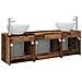 Set di Armadi da Bagno 3 pz Legno antico 49,5 x 44,5 x 65 cm - Foto miniatura 8
