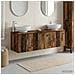 Set di Armadi da Bagno 3 pz Legno antico 49,5 x 44,5 x 65 cm - Foto miniatura 10