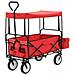 Carrello Pieghevole a Mano con Tettuccio in Acciaio Rosso - Foto miniatura 1
