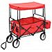Carrello Pieghevole a Mano con Tettuccio in Acciaio Rosso - Foto miniatura 2