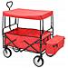 Carrello Pieghevole a Mano con Tettuccio in Acciaio Rosso - Foto miniatura 3