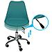 Sedia Da Ufficio Girevole, Sedia Da Scrivania Verde Petrolio Con Rotelle Mod. Sally - Foto miniatura 3