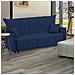 Divano Letto Alissa, Divano A 2 Posti, 100% Made In Italy, Sofà Soggiorno Con Apertura A Carrello, In Tessuto Imbottito, Con Braccioli Standard, Cm 150x90h85, Blu - Foto miniatura 1