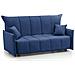 Divano Letto Alissa, Divano A 2 Posti, 100% Made In Italy, Sofà Soggiorno Con Apertura A Carrello, In Tessuto Imbottito, Con Braccioli Standard, Cm 150x90h85, Blu - Foto miniatura 2