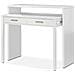 Consolle Billings, Scrivania Con Piano Estensibile, Scrittoio Porta Pc Con 2 Cassetti, 99x36h88 Cm, Bianco - Foto miniatura 2