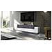 Mobile Porta Tv Teo, Credenza Bassa Da Soggiorno, Base Porta Tv, 100% Made In Italy, Cm 200x45h52, Bianco Lucido E Ardesia - Foto miniatura 1