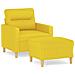 Poltrona Con Poggiapiedi Giallo Chiaro 60 Cm In Tessuto - Foto miniatura 2